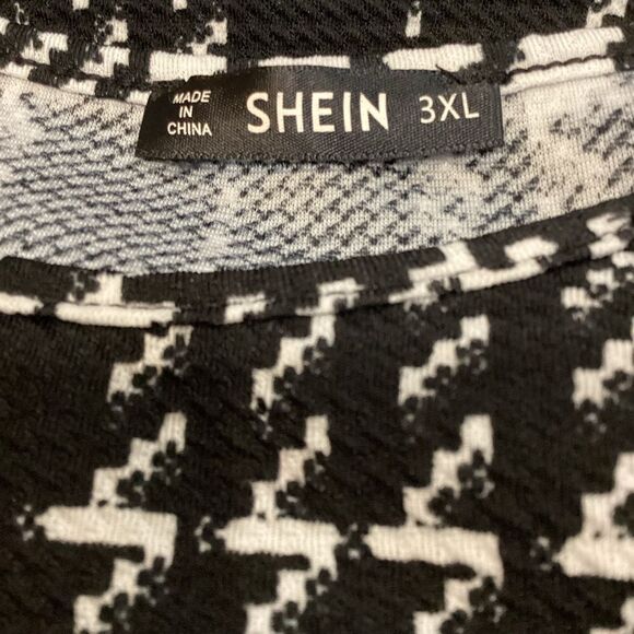 SHEIN Houndstooth Bodysuit Black White 3XL - Picture 6 of 6